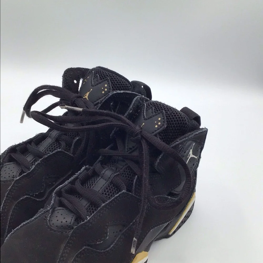 Nike Air Jordan True Flight Black White Gold Youth Basketball Shoes Size 12C